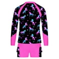 thumbnail image 2 of CHICTRY Rash Guard Sets for Girls Upf 50+ Swim Tank Top with Ruffles Trunks Modest Swimsuits Tankini Hot Pink 6, 2 of 5