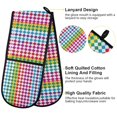 thumbnail image 4 of Dailycode Double Sided Oven Mitt with Loop Heat Resistant Kitchen Long Potholders 7" x 35" Rainbow Harlequin Squares, 4 of 6