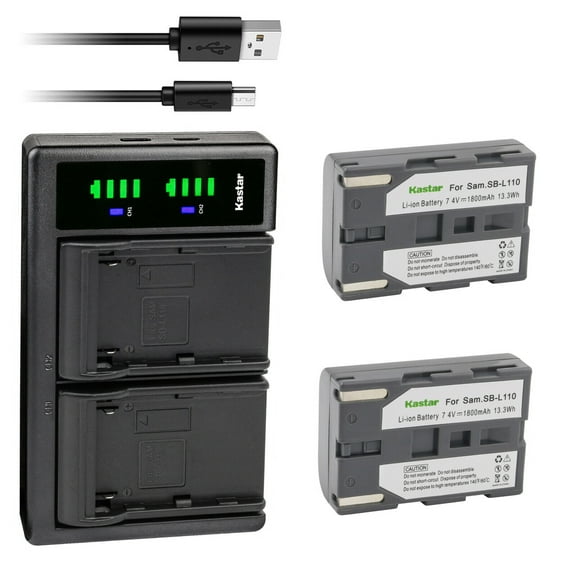 Kastar 2-Pack SB-L110 Battery and LTD2 USB Charger Replacement for Medion AD43-00113 Battery, Medion MD41859, MD9021, MD9021n, MD9035, MD9035n, MD9069, MD9069n, MD9090, DuoCam SC-D6040 Camera