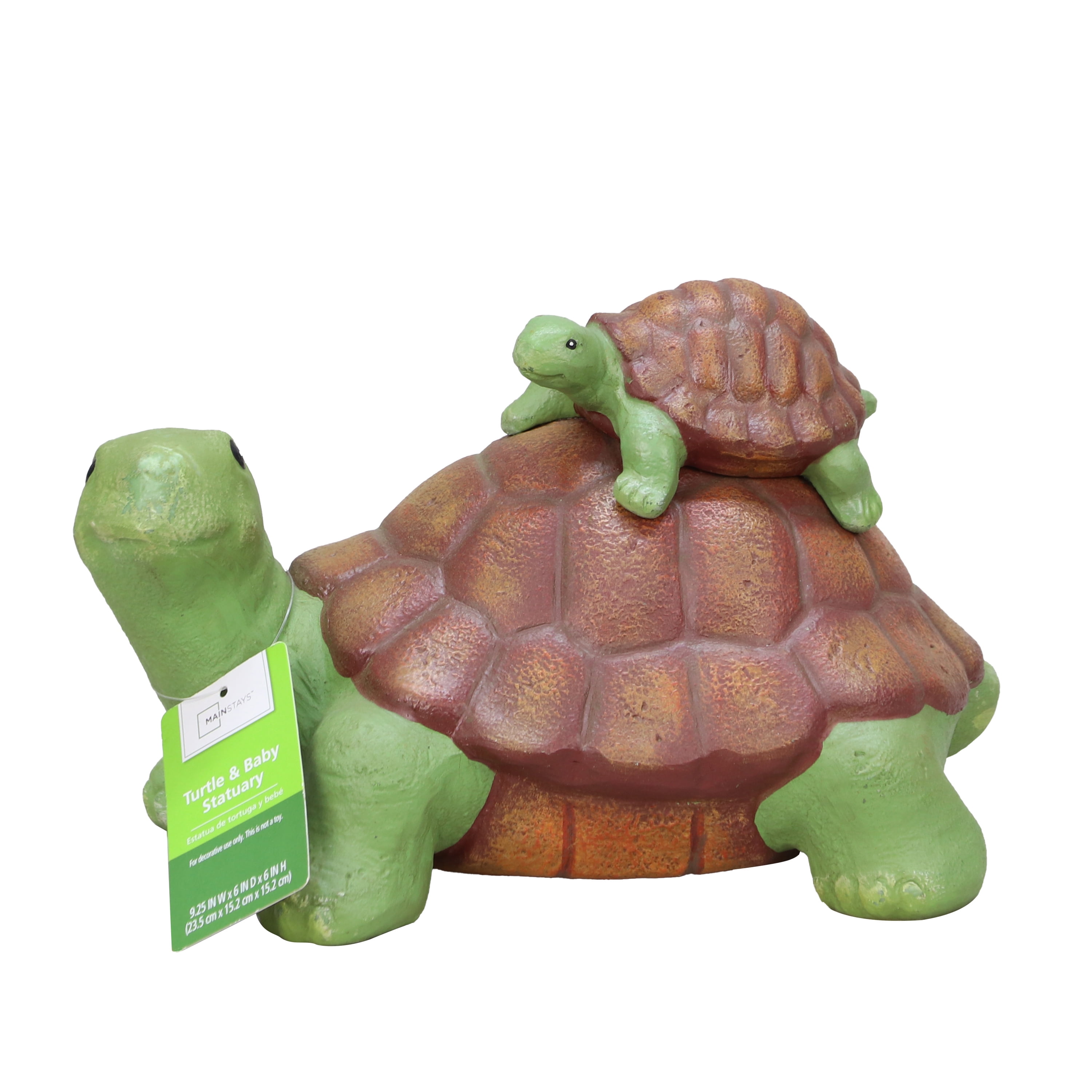 Mainstays Outdoor Turtle and Baby Garden Statuary, 9.25 in L x 6