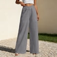 thumbnail image 4 of biudgviw Wide Leg Palazzo Pants for Women Crossover High Waist Flowy Pants Summer Beach Loose Lounge Pants with Pockets, 4 of 6
