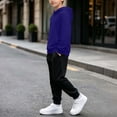 thumbnail image 6 of BXJX Boys Outfit Sets, Long Sleeve 2 Piece School Running Hoodies and Joggers Sets with Pockets Dark Blue Size 2-3 T, 6 of 6