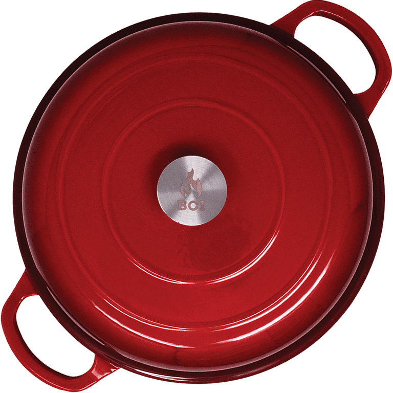 Valor 3.25 Qt. Merlot Enameled Cast Iron Brazier / Casserole Dish