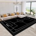 thumbnail image 1 of Machine Washable Rug 5x7 ft Hand Drawn Football Field Washable Area Rugs with Non Slip Rugs for Living Room Bedroom, Rug Carpet Stain Resistant, Home Decor Office Rug, 1 of 7