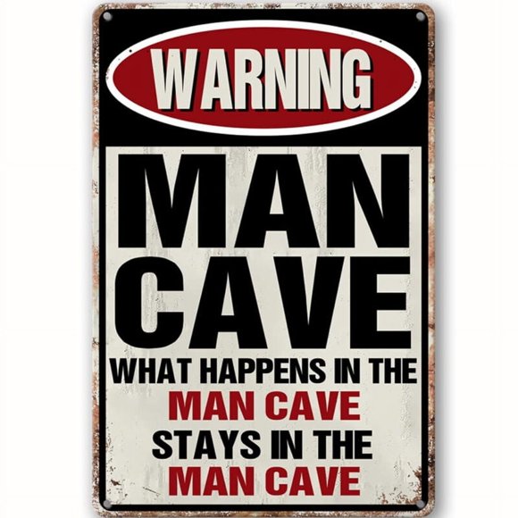 Size: 16" x 12" - Man Cave Decor And Accessories Funny Metal Garage Signs For Men Mancave Sign