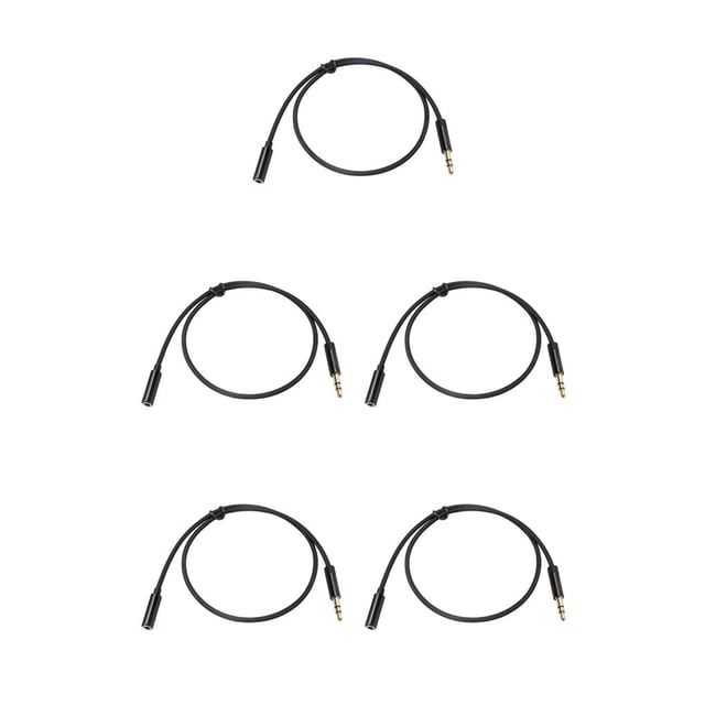 QualitChoice Câble d'Extension Audio Portable pour Ordinateur Portable Lecteur MP3 Adaptateur Mâle vers Femelle 3.5mm Accessoires de Conversion Pièces de Rechange 0.5m 5ensemble