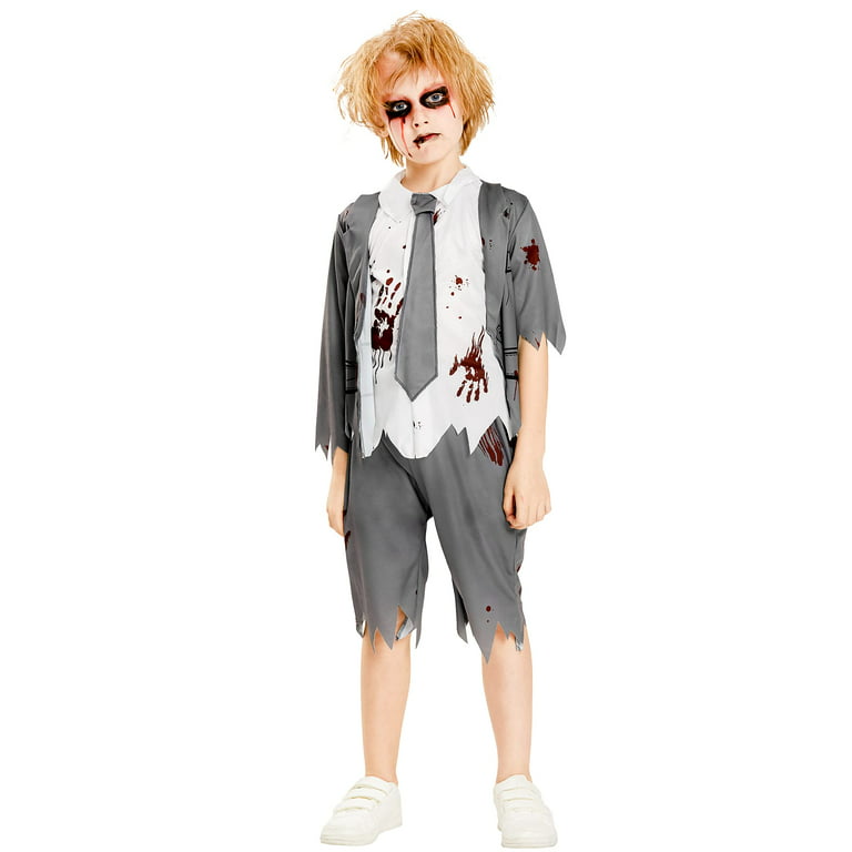 Integreren etiket details Zombie School Costume for Boys Halloween Horror Student Theme Party Outfit  Kids Role Play Fancy Suit 3Pcs - Walmart.com