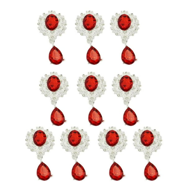 10 piezas surtidas gota de agua ovalada parte posterior plana adorno de cristal DIY fabricación de joyas rojo Zulema Adorno flatback