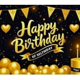 thumbnail image 3 of Glamorous Gold Happy Birthday Banner with Glitter Elements Backdrop Party Decoration for Birthday Party Celebrations Photography Props Decor Background, 3 of 7