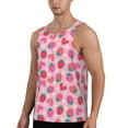 thumbnail image 2 of Uemuo Haear Strawberry Pattern Men's Muscle Shirts Sleeveless Dry Fit Gym Workout Tank Top Lightweight Sports Tank Top Beach Tank Top, Loose-fit Sleeveless Shirt-XX-Large, 2 of 7