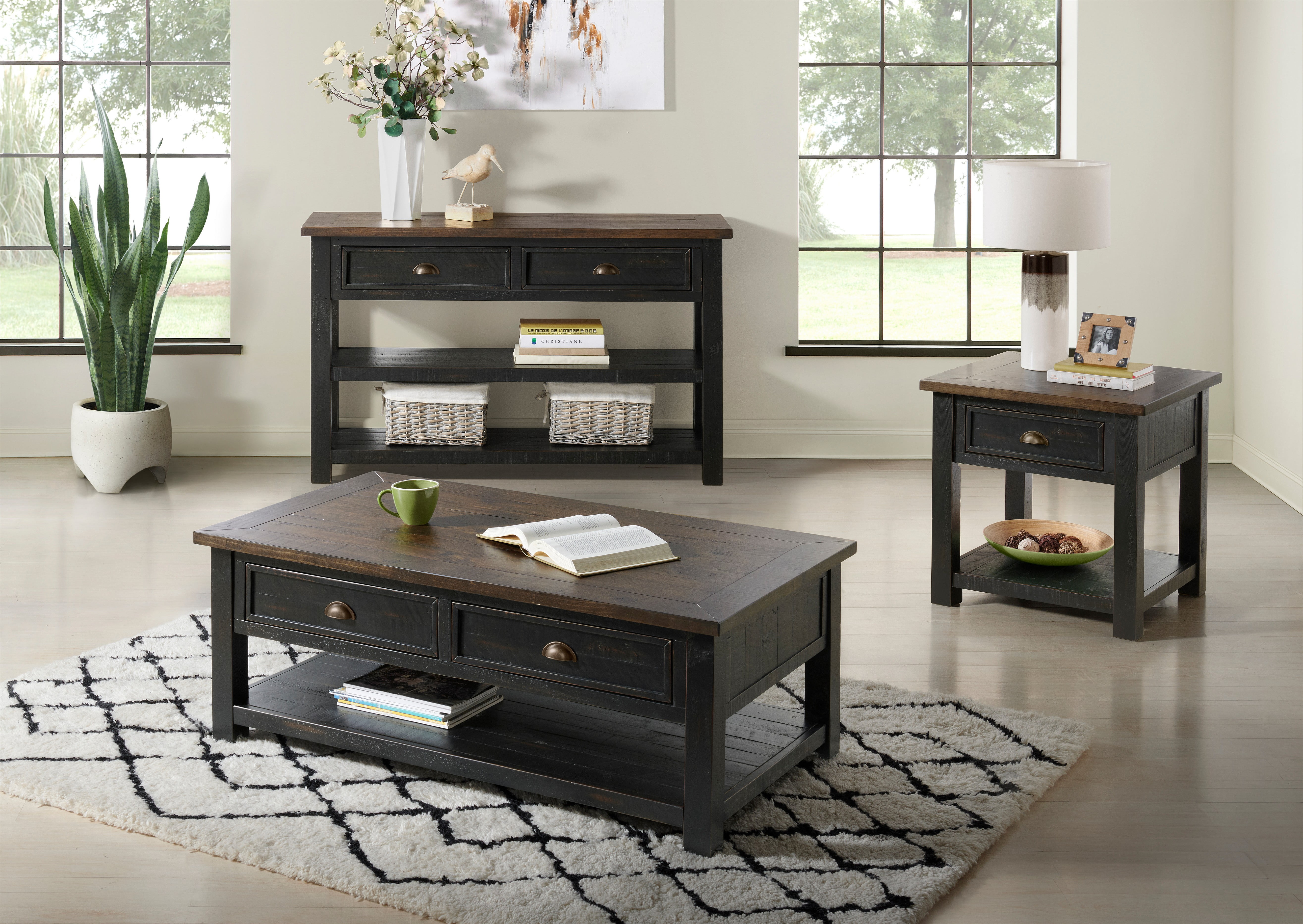 Martin Svensson Home Monterey End Table, Black and Brown