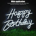 thumbnail image 4 of LED NEON Happy Birthday NEON NEON, Luz Acrílico Acrílico Light Up Happy Letter Decoración De La Pared Con Cadena Colgante, 15.7x12.2in, Adecuado Para Bar, Cafés, Fiesta,, 4 of 7
