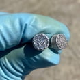 thumbnail image 3 of Men's Real Solid 925 Sterling Silver Iced Hip Hop Earrings Flooded Out 8MM Round Screw Back, 3 of 9