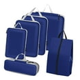 thumbnail image 1 of 6 cubos de embalaje para maletas, bolsas organizadoras de equipaje de viaje, de malla impermeables. azul, 1 of 9