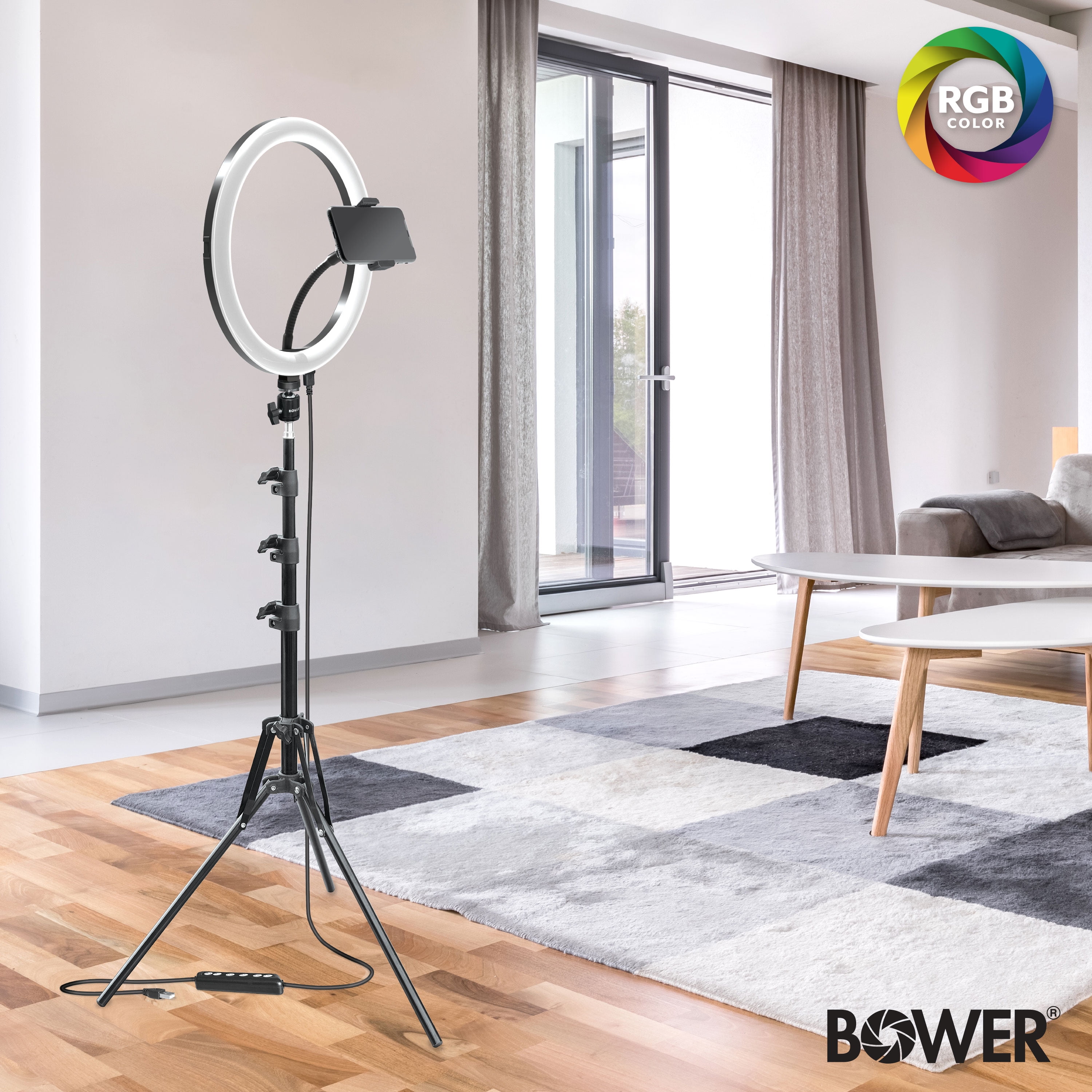 Bower 12-inch LED RGB Ring Light Studio Kit with Special Effects