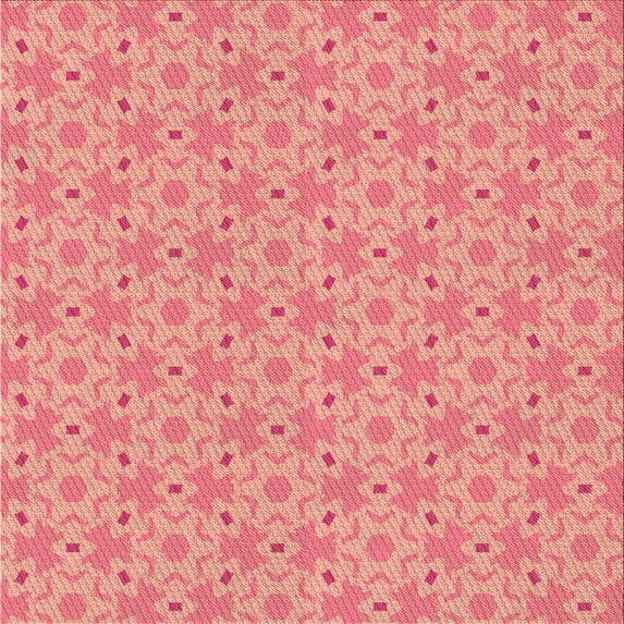 Ahgly Company Indoor Square Patterned Light Salmon Rose Pink Area Rugs, 5' Square
