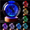 thumbnail image 1 of Led Night Light Galaxy Crystal Ball Table Lamp For Kids Room Study Room, 3d Galaxy Crystal Ball Night Light, Usb Led Night Light, 2.4 Inch Glass Ball & Wooden Base, Pack Of 1, 1 of 2