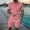 Pink, variant on Mens Cotton 2 Piece Summer Outfits Textured Classy Casual Quarter Button Golf Polo Shirt and Shorts Set Stretch Short Sleeve Suit Size 5XL Blue