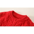 thumbnail image 7 of FAOWME Baby Boys Girls Knitted Outfits Long Sleeve Solid Color Buttons Down Warm Comfortable Sweater Jumpsuit Hat Set For Autumn Winter Daily Wear,Red,3-6 Months, 7 of 7