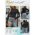 thumbnail image 5 of Vafful Women's Long Sleeve Shirts Mock Neck Crop Tops Ribbed Casual Fitted Basic T Shirt for Womens Shirts Solid Crops Tee Top S-XXL Black, 5 of 8