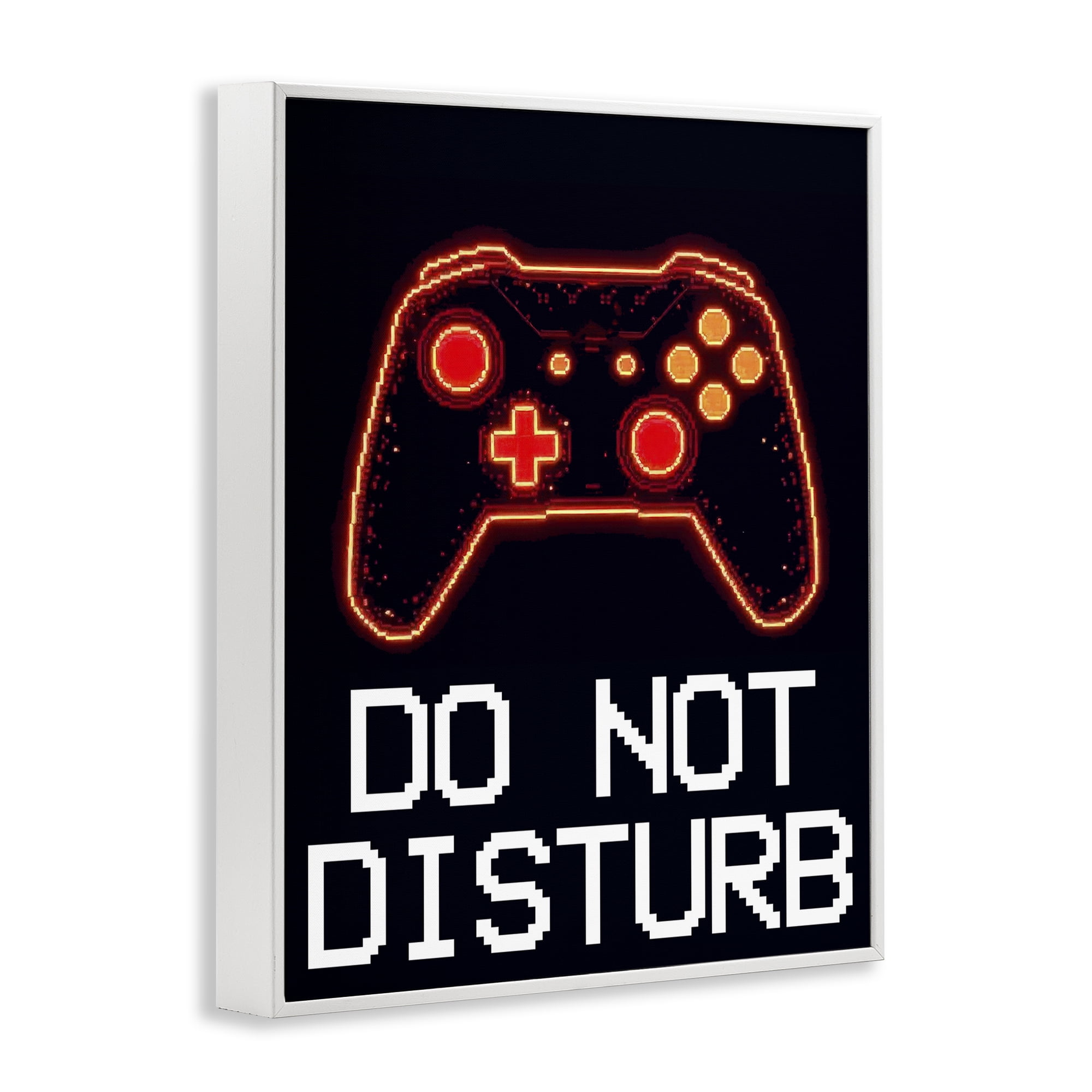 Do Not Disturb Neon Control White Framed Giclee Art, design by Kim Allen