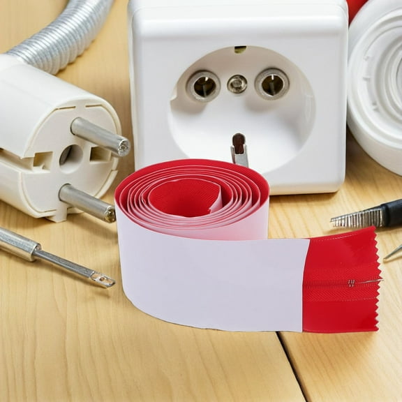 OULII Red Nylon Zippered Door Cover for Dust Barrier, Self-Adhesive, Easy Install