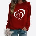thumbnail image 1 of BVOFAR T-Shirts à Manches Longues pour Femmes, Décontractés, Mignons, avec Motif Cœur, Col Rond, Tendance, 2025, 1 of 3
