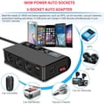 thumbnail image 5 of Cigarette Lighter Splitter, 180W QC3.0 Car Charger 12V/24V Cigarette Lighter Adapter with 3 sockets Max 6.6A 4-Port Quick Charge USB Outlet, Independent On/Off Switches and Voltage Display, 5 of 11