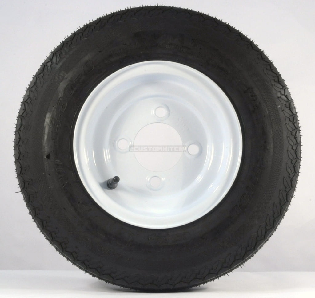eCustomRim 2-Pack Trailer Tire On Rim 480X8 Load C 5 Lug Conventional White