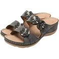 thumbnail image 1 of Sandals, Vintage Women Flowers Open Toe Wedge Sandals Outdoor Slip On Platform Shoes, 1 of 7