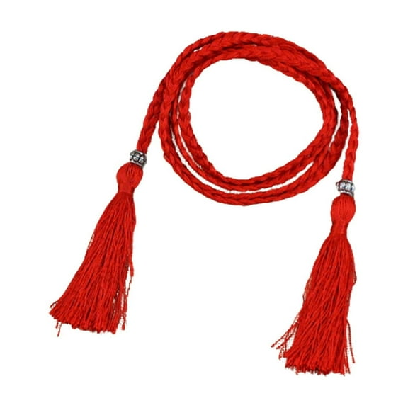 Women's Tassel Braided Rope Belt PU Leather Waist Belt Belts Skinny Woven Waist Belts for Skirt Dress Thin Woven Boho Waistband For Dress Jeans