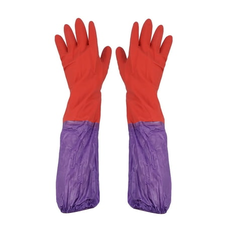 

NUOLUX Pair of Elbow Length Water Resistant Gloves Aquarium Water Change Gloves (Random Color)