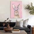 thumbnail image 4 of WFSposter Pink Easter Bunny Rabbit Canvas Wall Art Print, Easter Decor Bunny Nursery Girl Room Decor, Flower Animal Nursery Decor, Rabbit Wall Art for Nursery Girls Room Bedroom Kid's Room 11x14In, 4 of 7
