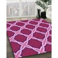 thumbnail image 3 of Ahgly Company Machine Washable Indoor Round Transitional Raspberry Red Area Rugs, 7' Round, 3 of 7