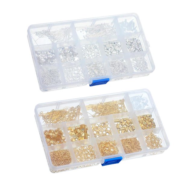 2 caj 580pcs / caja de hallazgo joyas Anillos de broche de langosta para abalorios DIY Collares Pulseras Pendientes Joye BLESIY Kit de resultados de joyería