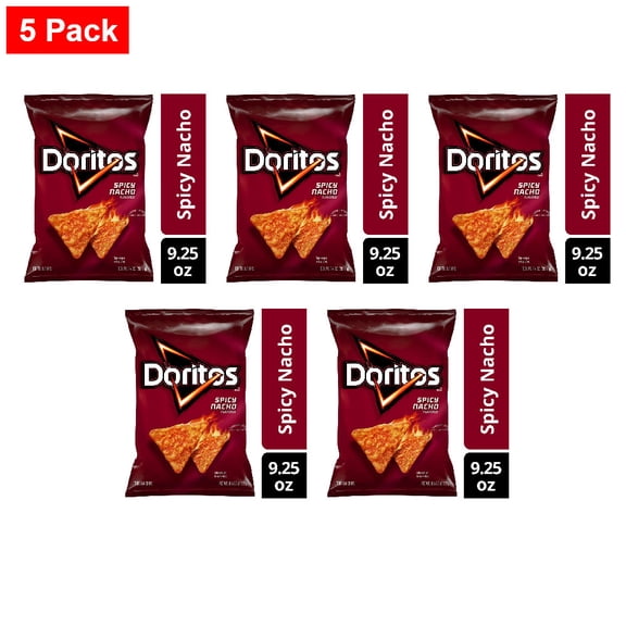 Doritos Spicy Nacho Flavored Tortilla Chips 9.25 oz - 5 Pack