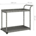 thumbnail image 4 of vidaXL Bar Cart Grey 100x45x83 cm Poly Rattan, 4 of 4