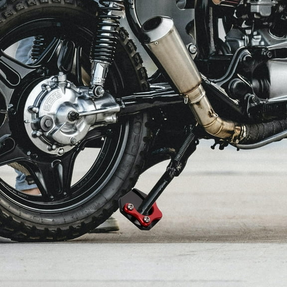 FONDOTIN 1Pack Motorcycle Kickstand Foot Side Stand Extension Pad with Rectangular Shape for Anti Slip Base