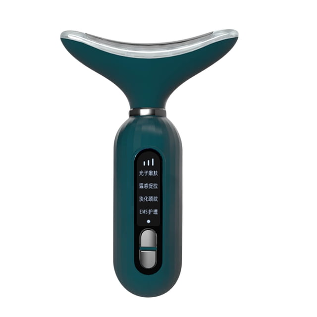 Crema de Levantamiento Facial Cara Del Cuello, Herramienta de Contorno Facial de Levantamiento Facial Y Del Cuello, con 3 Colores de Led, Calefacción Y Vibración de Regeneración de la Piel Dispositivo
