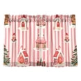 thumbnail image 7 of Yayeee Kitchen Curtains Tier Pair Light Filtering 27"x24" Rod Pocket Short Cafe Window Panel, White Gingerbread Houses, 7 of 7