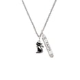 thumbnail image 2 of Delight Jewelry Silvertone Black Sitting Cat Silvertone Believe Faith Prayer Hope Bar Charm Necklace, 23", 2 of 4