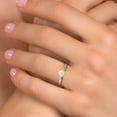 thumbnail image 4 of Gem Stone King 10K Two Tone Gold White Ethiopian Opal Solitaire Engagement Ring for Women | 0.30 Cttw | Round Cabochon 5MM | Gemstone October Birthstone | Size 5, 4 of 6