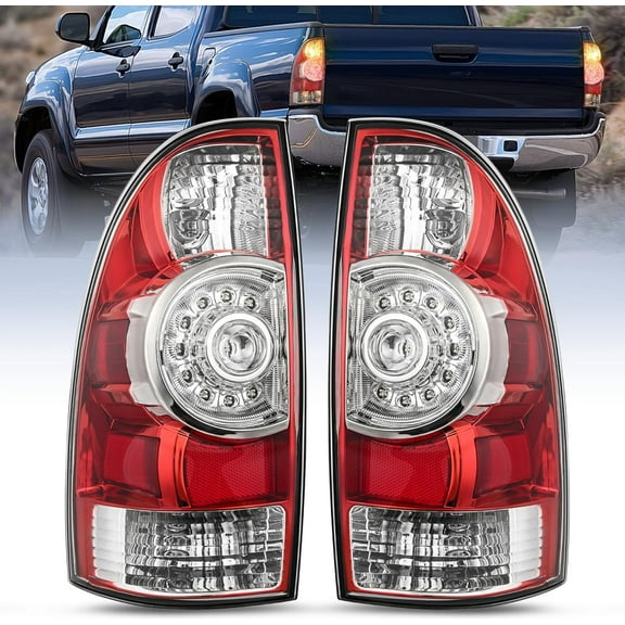 Nilight Taillight Assembly Compatible with 2005 2006 2007 2008 2009 2010 2011 2012 2013 2014 2015 Toyota Tacoma Rear Lamp Replacement LED Lens Driver Side and Passenger Side