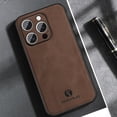 thumbnail image 2 of TECH CIRCLE for iPhone 16 Pro TPU+PC & PU Leather Case , Anti-Vibration & Anti-Slip Ultralight Luxury Case, Compatible with Magsafe for Men & Women,Brown, 2 of 13