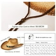 thumbnail image 3 of Comhats Western Round Up Straw Cowboy Hat for Men Women,Large Khaki, Fedora Style with Shapeable Brim, 3 of 5