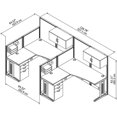 thumbnail image 6 of Scranton & Co Furniture 2 Person L Shaped Cubicle in Cherry, 6 of 7