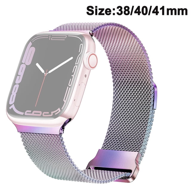 Magnetic Band Compatible with Apple Watch Mesh Milanese Strap with Adjustable Loop, Metal Wristband for Applicable applewatch strap