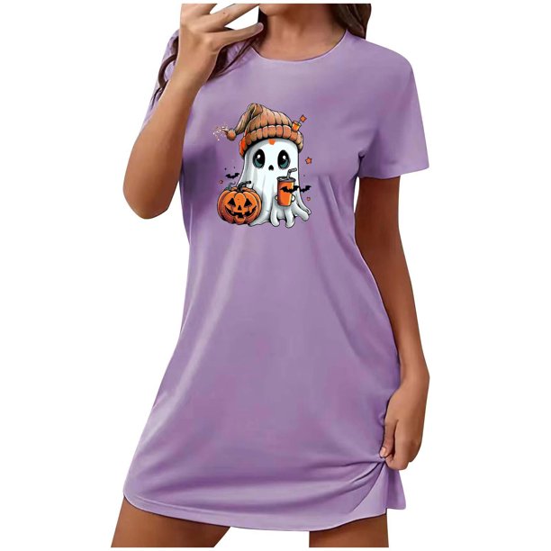 Camisón corto de talla grande para mujer, camisón de manga corta con estampado de pecho a la moda, camisón para mujer