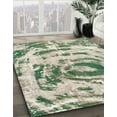 thumbnail image 3 of Ahgly Company Machine Washable Indoor Round Abstract Hazel Green Area Rugs, 6' Round, 3 of 7