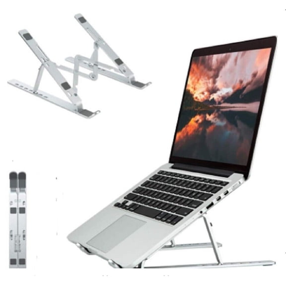 Adjustable Aluminum Laptop Stand - Portable Desk Riser, Ergonomic Laptop Holder